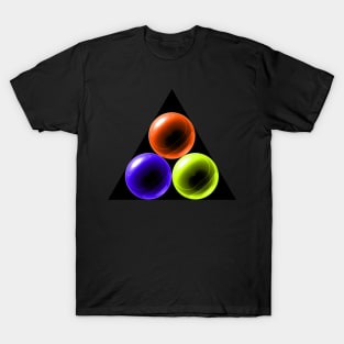 Triangle with Orange, Yellow and Purple Glass Balls T-Shirt